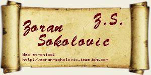 Zoran Sokolović vizit kartica